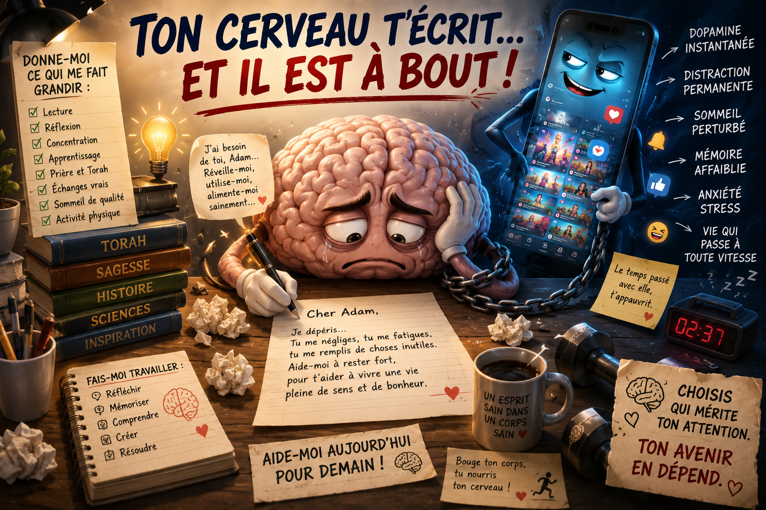 Ton cerveau t’écrit... et il est à bout !