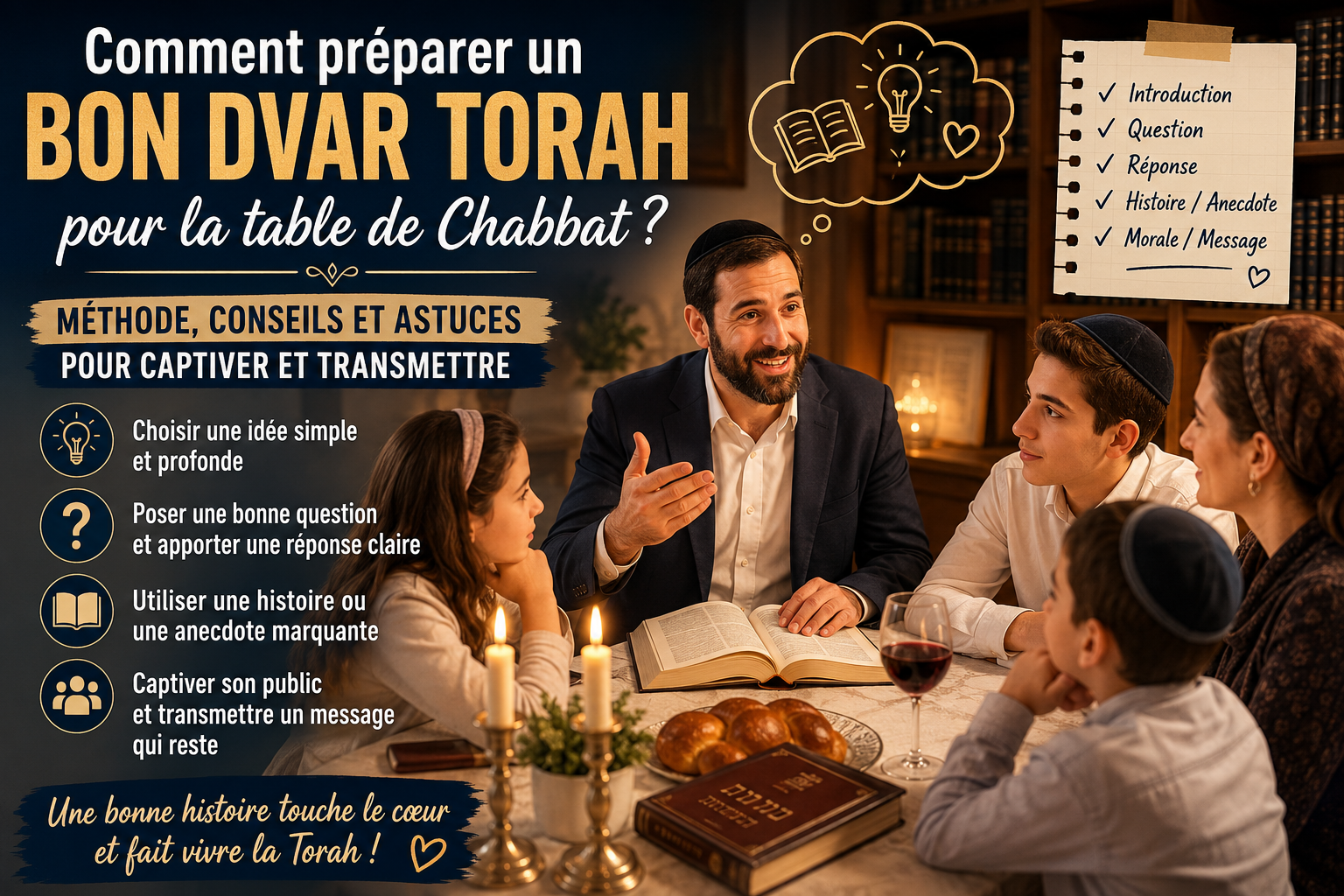 Comment préparer un bon Dvar Torah pour la table de Chabbat ? 🍷📖